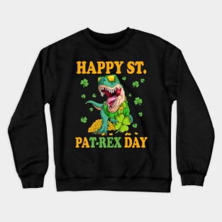 Happy St Pat Rex Day Lucky T-Rex Dinosaur St Patricks Day Crewneck Sweatshirt